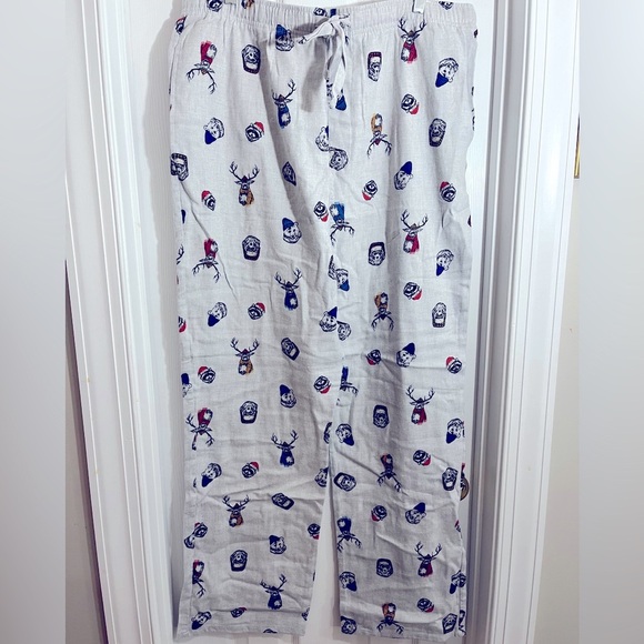 Old Navy Pajama Lounge Pants Brushed Flannel Drawstring Mens XL Winter Animals - Picture 2 of 12